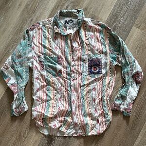 Vintage Patterned Button Down Shirt